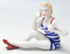 A 20TH CENTURY RETRO CERAMIC FIGURE OF A 1940'S PIN UP MODEL.