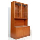 RETRO VINTAGE TEAK TWIN GLAZED LIBRARY BOOKCASE CUPBOARD