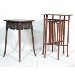 TWO EARLY 20TH CENTURY SIDE TABLES WITH HAND CARVED DETAILING