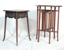 TWO EARLY 20TH CENTURY SIDE TABLES WITH HAND CARVED DETAILING