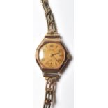9CT GOLD ACCURATE LADIES WRIST WATCH