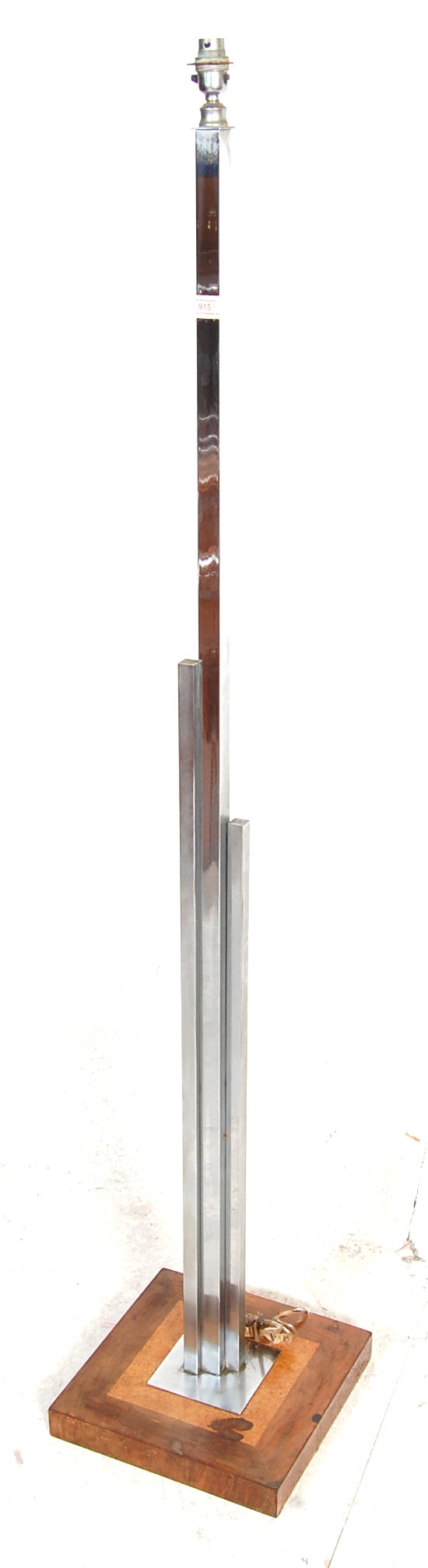 20TH CENTURY ART DECO STYLE FLOOR STANDARD LAMP / LIGHT WITH CHROM TUBULAR COLUMN - Image 3 of 3