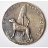 SILVER HALLMARKED 1920'S DOG SHOW IRISH WOLF HOUND MEDAL