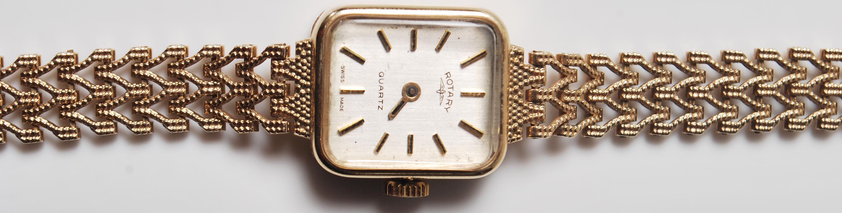 9CT GOLD LADIES ROTARY COCKTAIL WATCH - Image 2 of 9