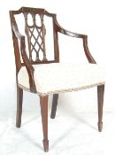 18TH CENTURY GEORGE III MAHOGANY CARVER DESK CHAIR