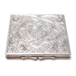VINTAGE CONTINENTAL 800 SILVER BOX WITH HAND CARVED FOLIATE DECORATION