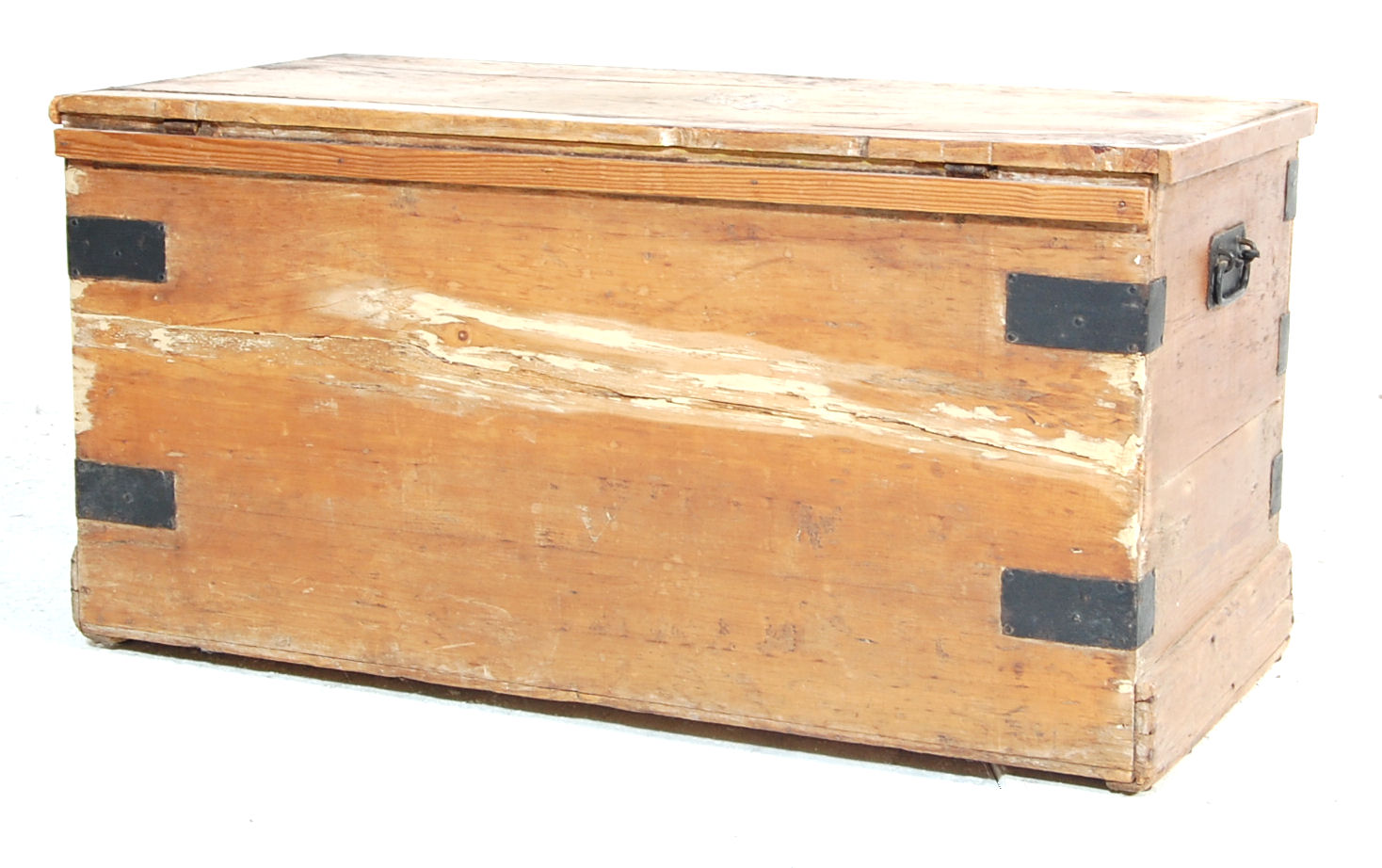 19TH CENTURY VICTORIAN PINE BLANKET BOX WITH HINGED LID