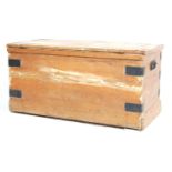 19TH CENTURY VICTORIAN PINE BLANKET BOX WITH HINGED LID