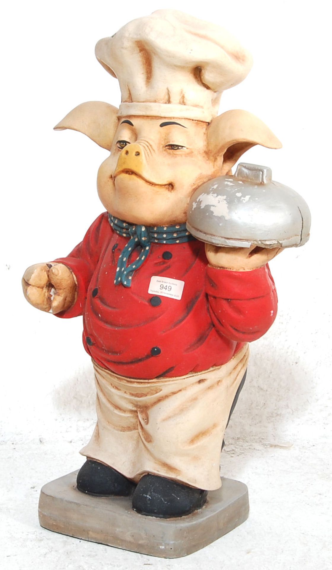 A RETRO 20TH CENTURY ADVERTISING POINT OF SALE PIG CHEF