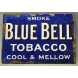 BLUE BELL ENAMEL TABACCO DOBLE SIDE ADVERTISING SIGN