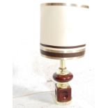 VINTAGE RETRO 1970'S CERAMIC AND BRASS TABLE LAMP