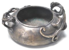 CHINESE CAST METAL DESK TOP WATER WRITING DISH