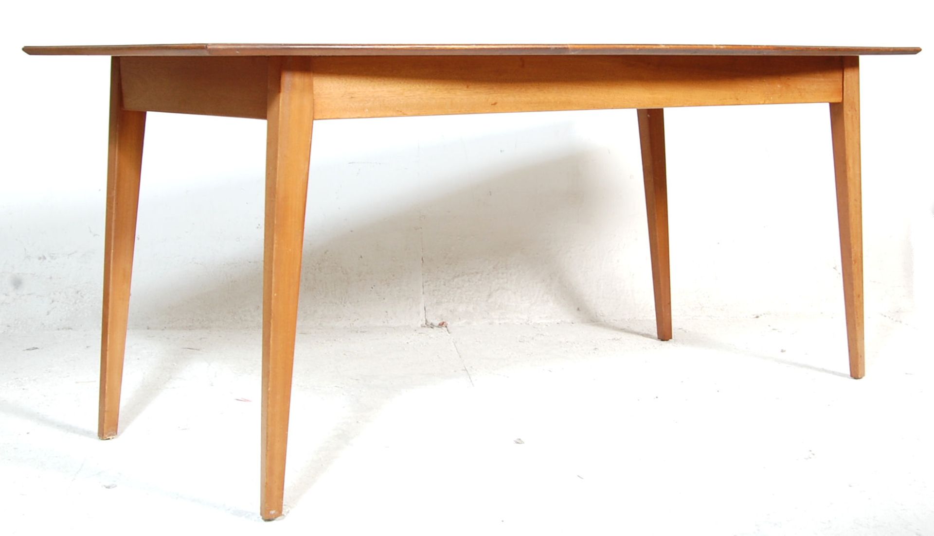 VINTAGE RETRO 1970'S DANISH INFLUENCED TEAK DINING TABLE