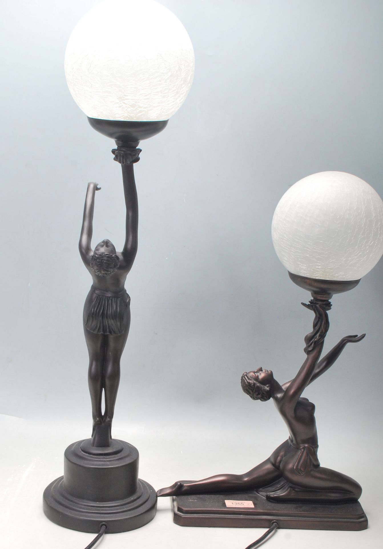 2 ART DECO STYLE BRONZED RESIN TABLE LAMPS - Bild 6 aus 6