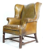 EARLY 20TH CENTURY CHESTERFIELD STYLE WINGBACK ARMCHAIR