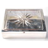 GREEK SIVER OLIVE WOOD LINED CIGARETTE BOX