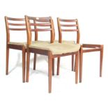 FOUR VINTAGE 20TH CENTURY G-PLAN DINING CHAIRS WITH TEAK WOOD FRAME