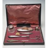EARLY 20TH CENTURY SILVER VANITY SET BY LEVI & SALAMAN