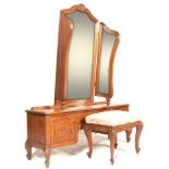 FRENCH WALNUT LOW DRESSING TABLE TRIPTYCH MIRRORS