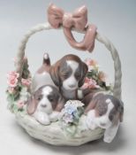 LLADRO - LITTER OF LOVE - PORCELAIN FIGURINE OF THREE PUPPIES