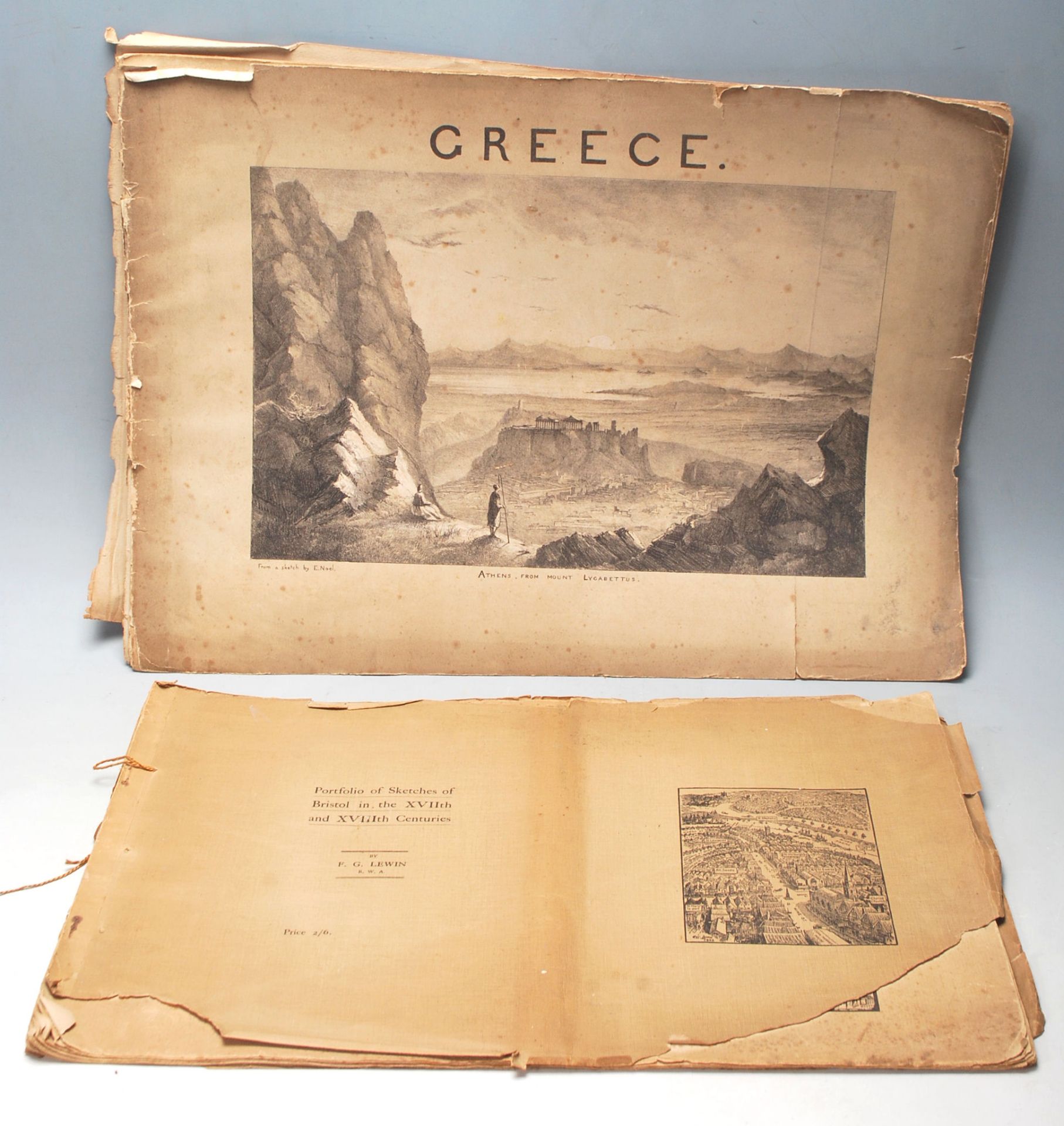 COLLECTION OF VICTORIAN PRINTS OF GREECE AND BRISTOL