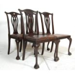SET 4 GEORGIAN REVIFAL CHIPPENDALE DINING CHAIRS