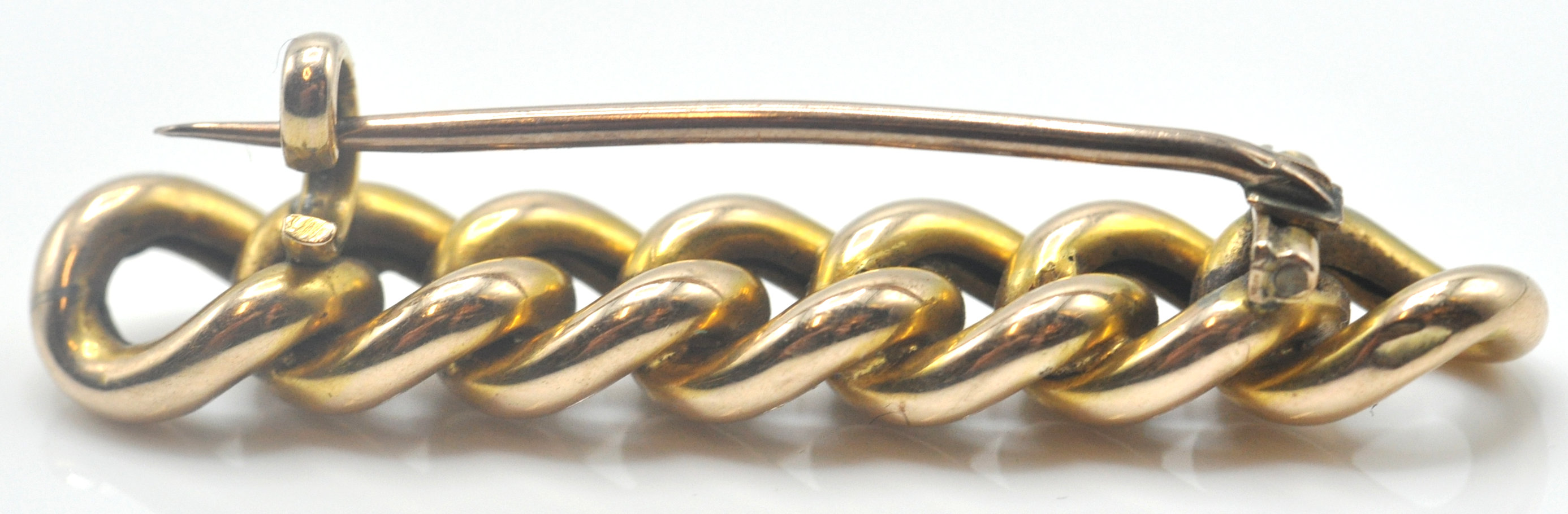 9CT GOLD CURB LINK BAR BROOCH - Image 4 of 4