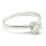 HALLMARKED 18CT WHITE GOLD DIAMOND SOLITAIRE RING