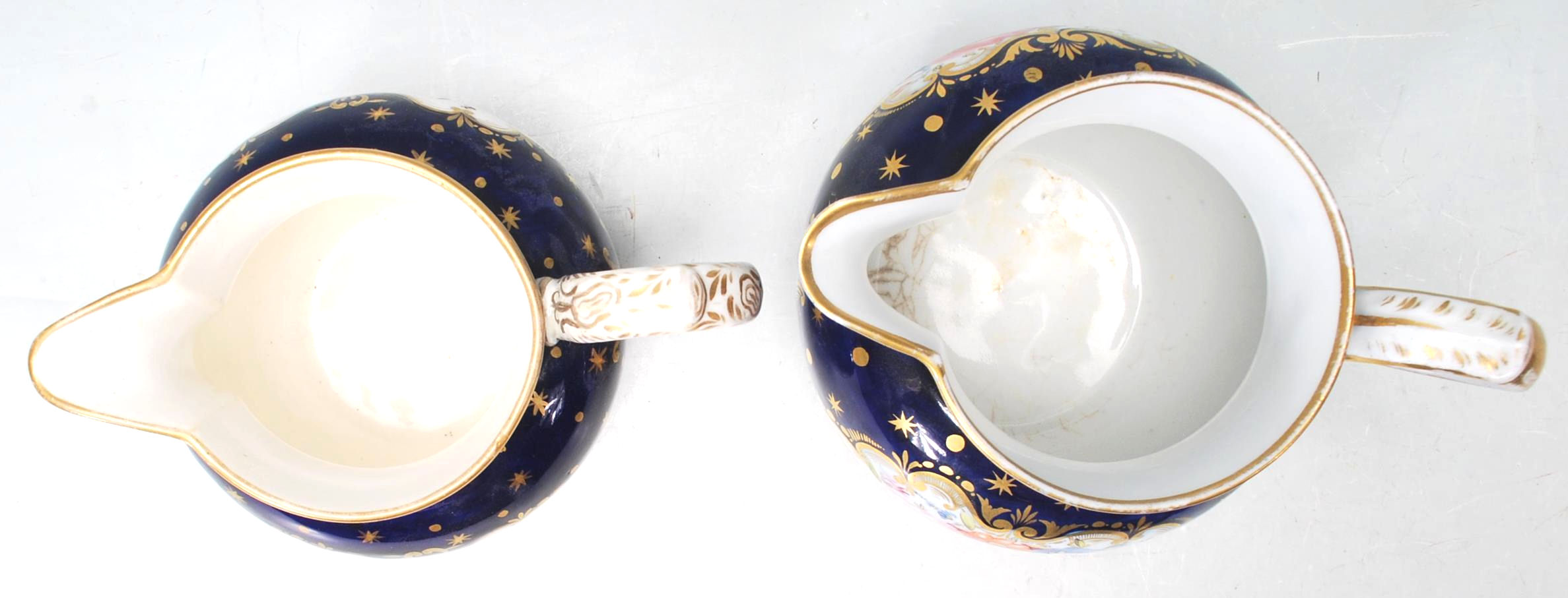 PAIR OF VICTORIAN 19TH CENTURY COBALT BLUE AND GILT JUGS - Image 2 of 8