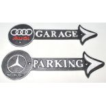 VINTAGE STYLE CAST IRON CAR SIGNS