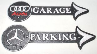VINTAGE STYLE CAST IRON CAR SIGNS