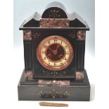 19TH CENTURY VICTORIAN SLATE AND MARBLE MANTEL CLOCK