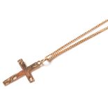HALLMARKED 9CT GOLD CRUCIFIX AND NECKLACE CHAIN