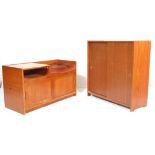 A RETRO 1970’S TEAK WOOD TELEPHONE TABLE AND CABINET