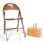 ART DECO CROCODILE SKIN EFFECT FOLDING CHAIR & SEWING BOX