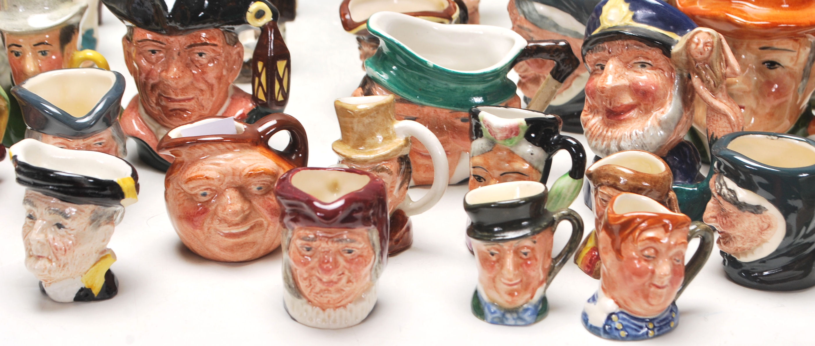 A LARGE COLLECTION OF ROYAL DOULTON MINATURE TOBY JUBS IN MANY CHARACTERS. - Image 2 of 12
