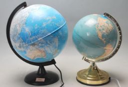 TWO RETRO VINTAGE DESKTOP GLOBES