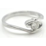 PLATINUM AND DIAMOND CROSSOVER RING