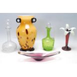 GROUP OF STUDIO ART AND ANTIQUE GLASS