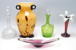 GROUP OF STUDIO ART AND ANTIQUE GLASS