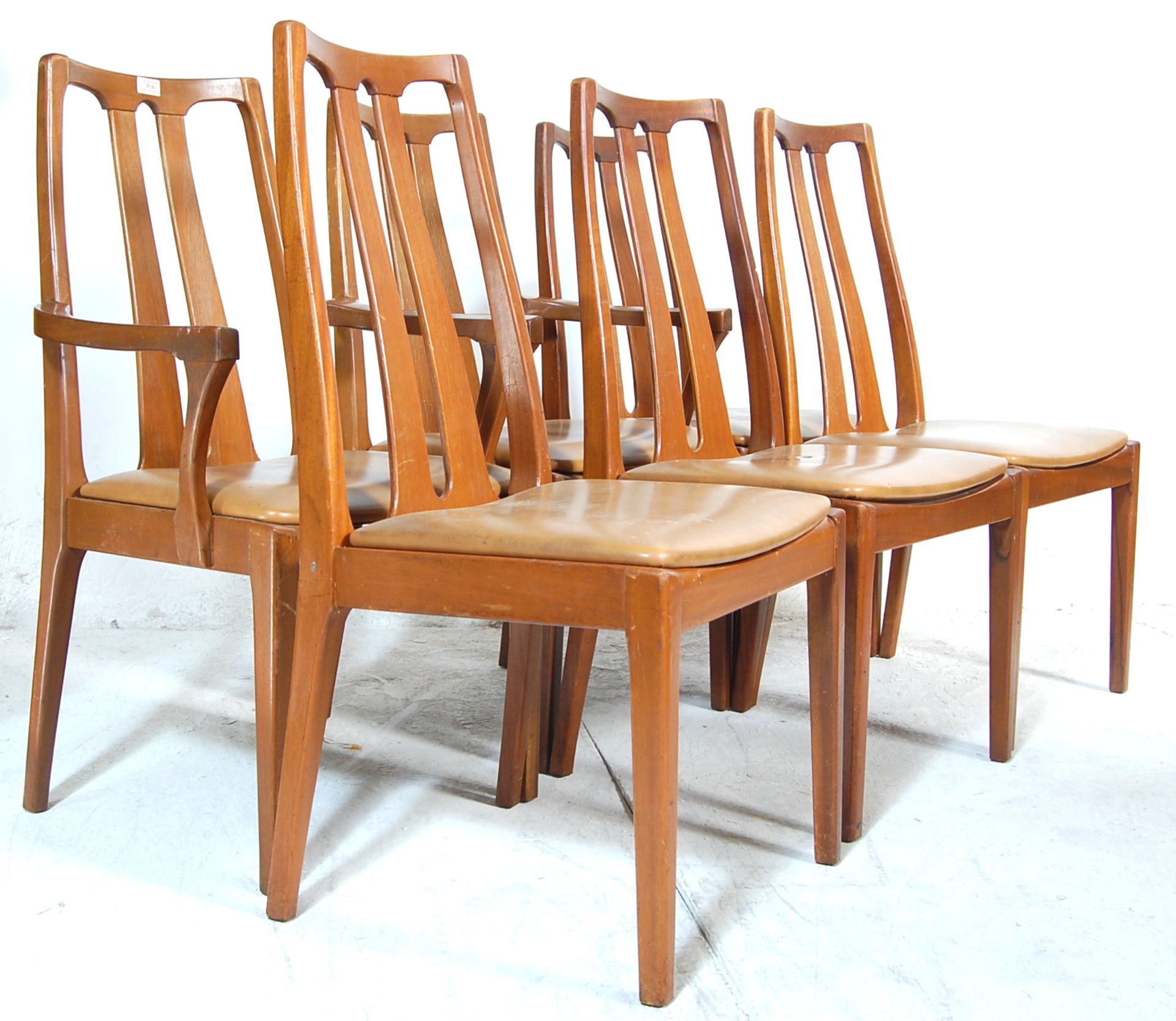 SET OF SIX TEAK 1970'S NATHAN DINING CHAIRS