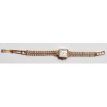 9CT GOLD LADIES ROTARY COCKTAIL WATCH