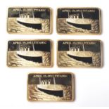 TRAGEDY OF THE TITANIC GOLD LAYERED BARS