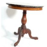 VICTORIAN MAHOGANY OCCASIONAL TABLE WITH CIRCULAR MARBLE TOP