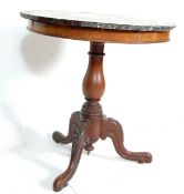 VICTORIAN MAHOGANY OCCASIONAL TABLE WITH CIRCULAR MARBLE TOP