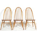 LUCIAN ERCOLANI FOR ERCOL - SET 3 QUAKER DINING CHAIRS