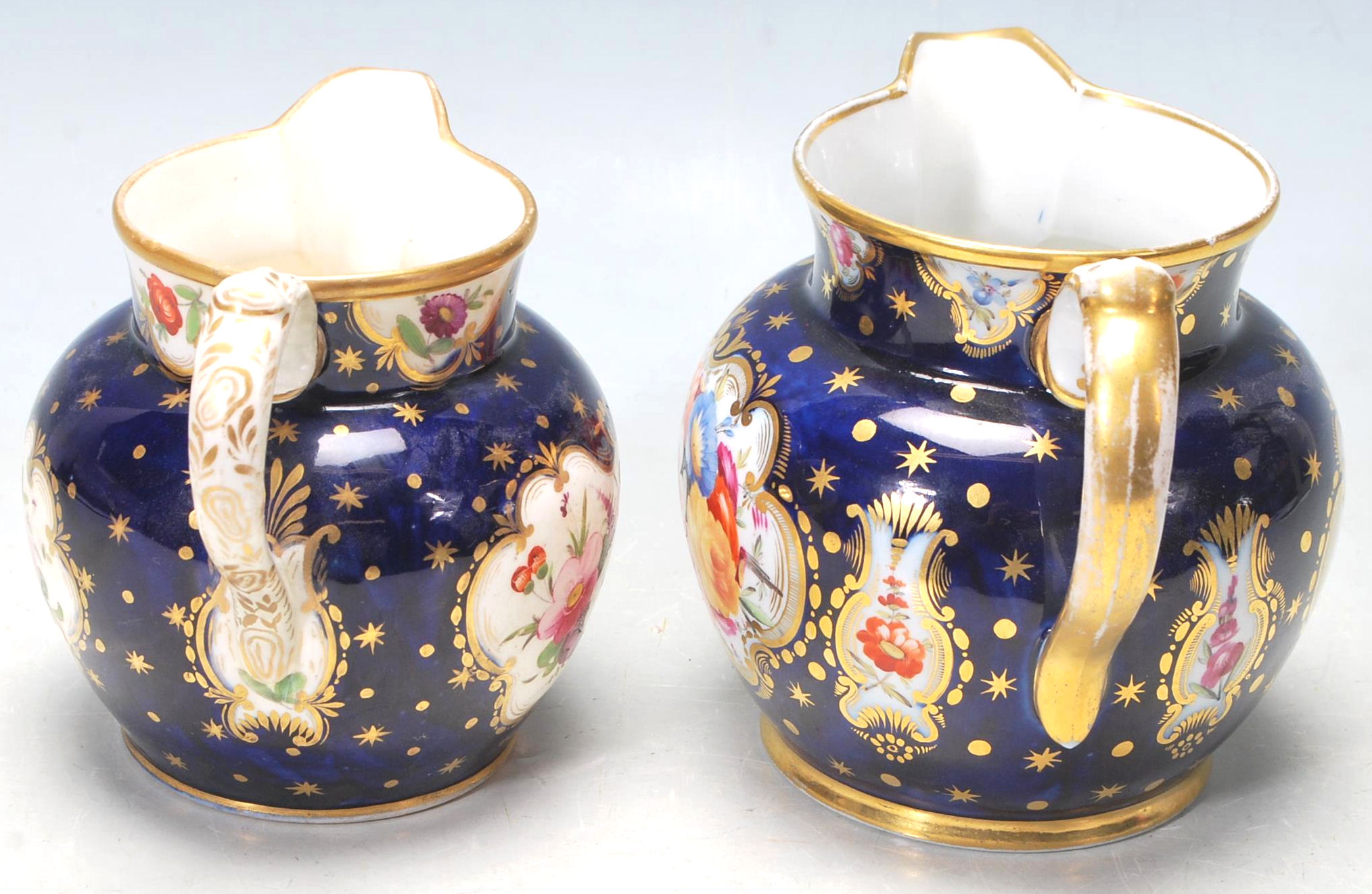 PAIR OF VICTORIAN 19TH CENTURY COBALT BLUE AND GILT JUGS - Image 5 of 8