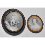 TWO ANTIQUE PORTRAIT MINIATURES