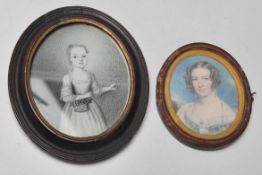 TWO ANTIQUE PORTRAIT MINIATURES