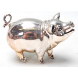 SILVER PIG MINIATURE FIGURINE